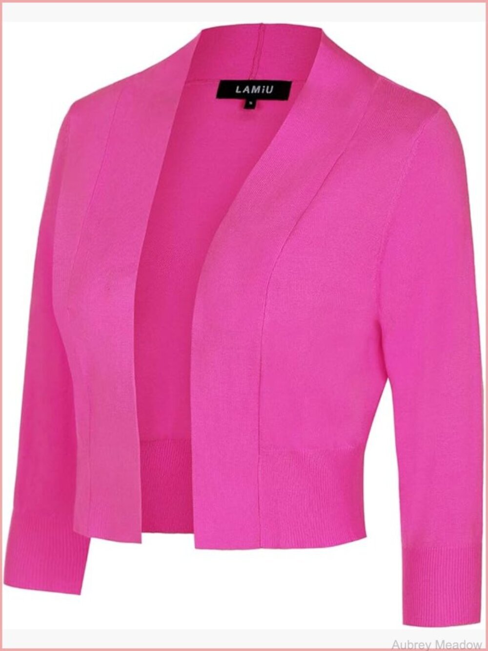 Shrug Bolero Open Front 3/4 Sleeve Cropped Cardigan Sweater
